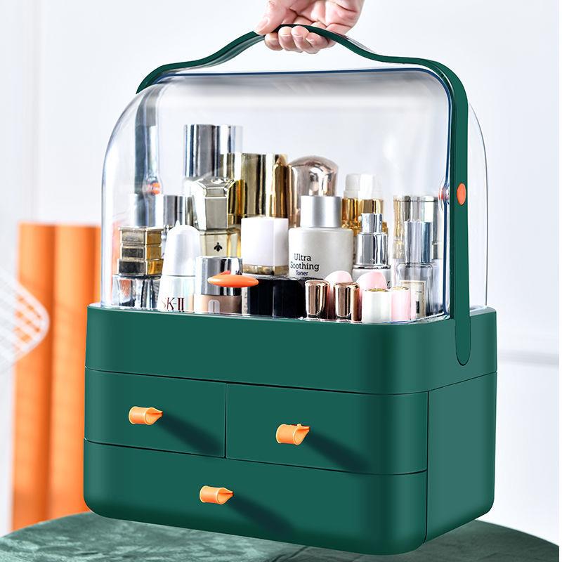 Luxury Skincare Organizer - Luxuriöse Kosmetik-Aufbewahrungsbox Staubdichte Desktop-Organizer-Box für Hautpflegeprodukte