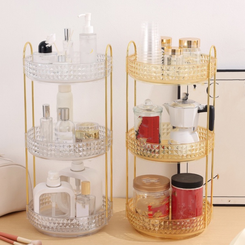 Luxury Skincare Organizer - 1 Stück/Luxuriöse Kosmetik-Aufbewahrungsbox Drehbarer Schminktisch-Organizer für