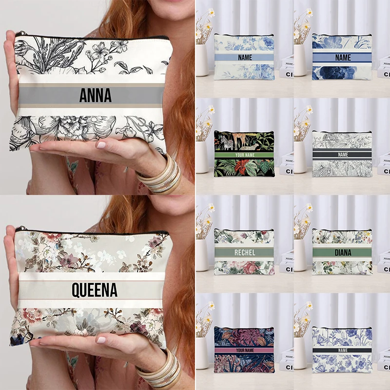 Luxury Skincare Brand - Benutzerdefinierte Name Vintage Make-up Tasche Brautjungfer