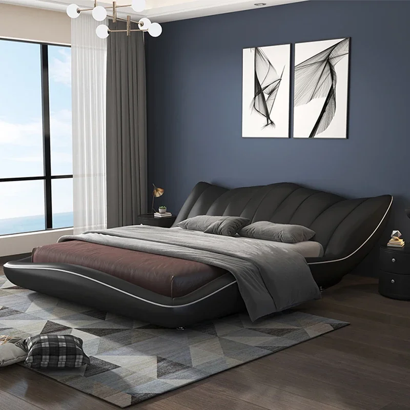 Luxury Japanese Skincare - Sun Black Design Doppelbett, luxuriös, schlicht,