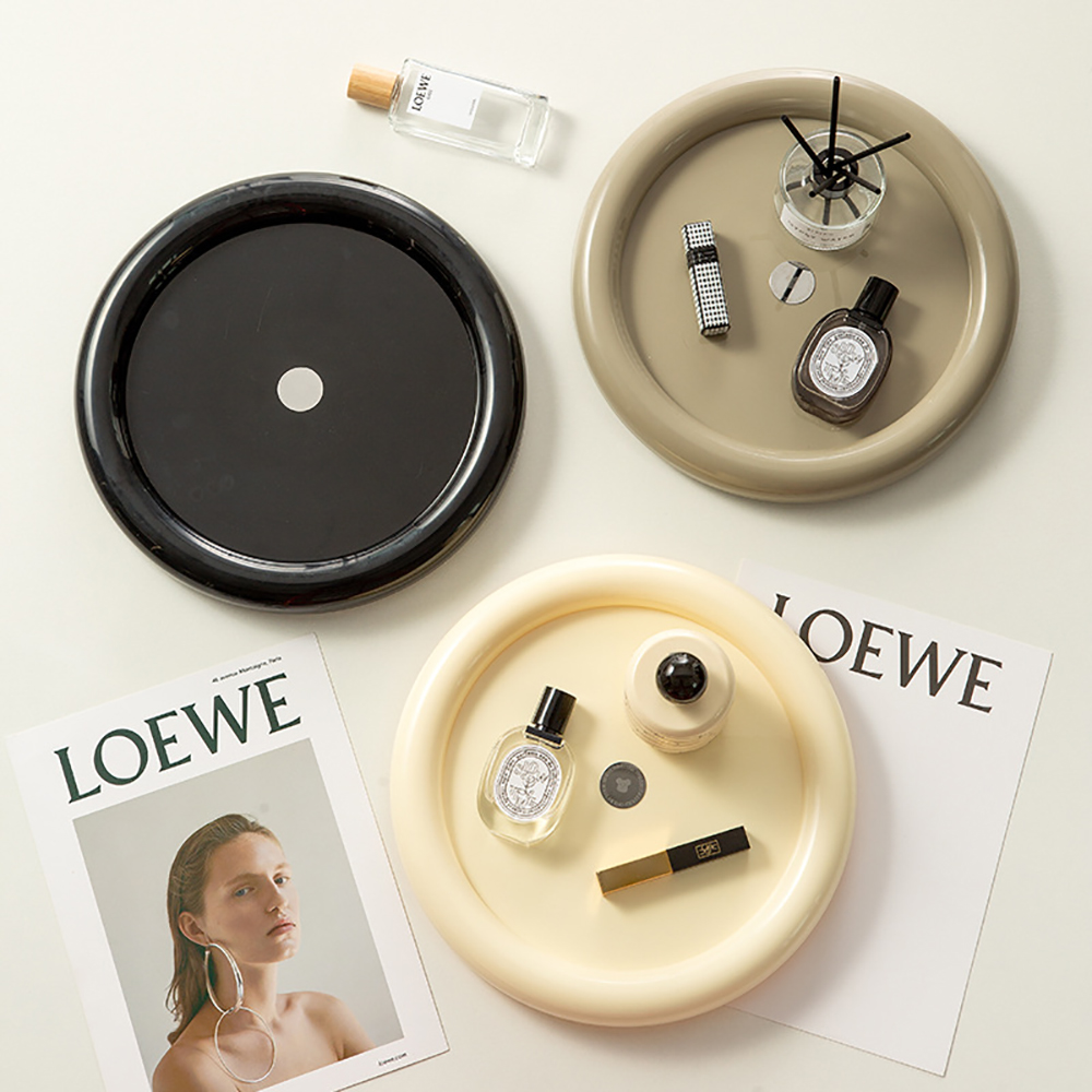 Luxury Skincare Organizer - Rotierender Kosmetik-Organizer, leichter Luxus-Parfüm-Hautpflege-Organizer, transparentes Make-up-Aufbewahrungstablett
